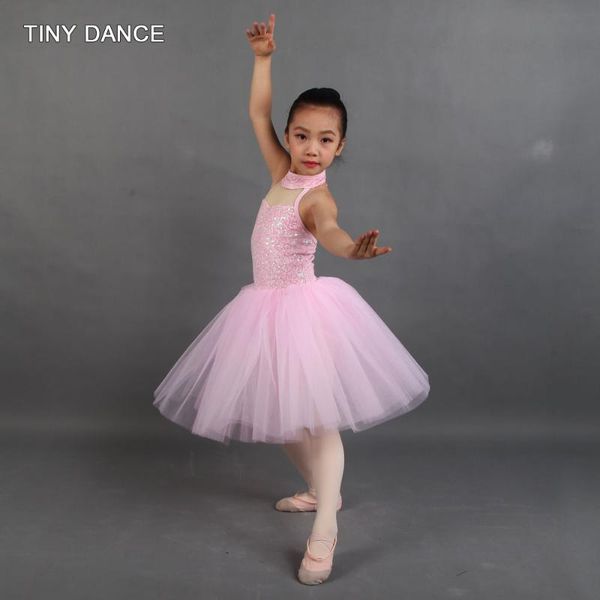 

pale pink sequin bodice with romantic length tutu skirt ballet dance tutu leotard dresses ballerina performance costume 20051, Black;red