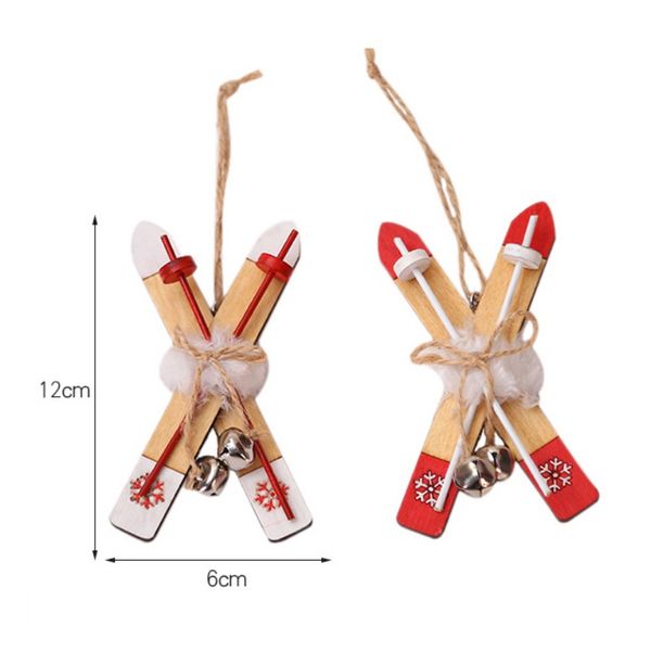 

christmas rope and bell xmas tree hanging ornament wooden sleigh ornament