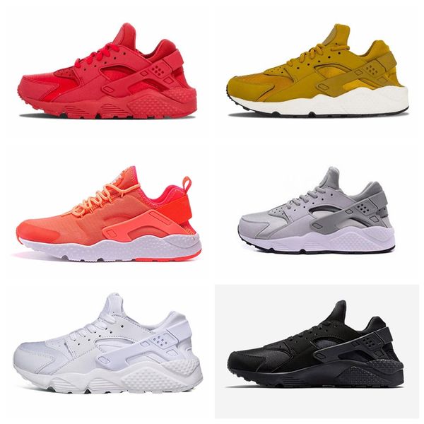 

2019 airs huarache 1.0 4.0 men running shoes stripe red balck white rose gold women trainer shoes walking sport sneakers