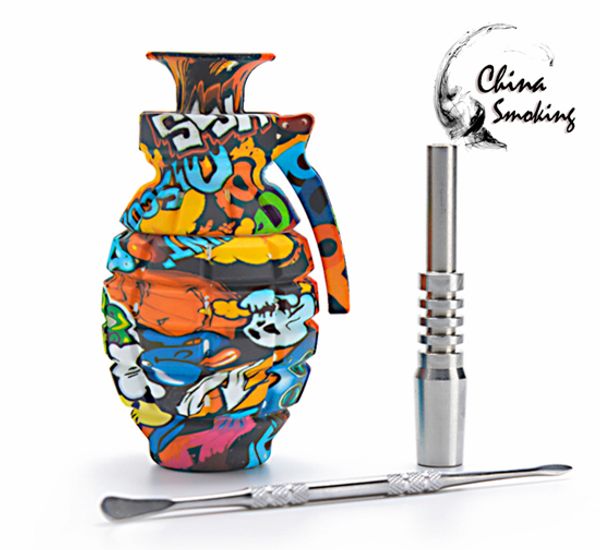 

Силиконовые граната Neactar собирают комплекты граната Силиконовые из нержавеющей стали с Tip Dabber ручных труб нефтяных вышек стекла BONG трубы