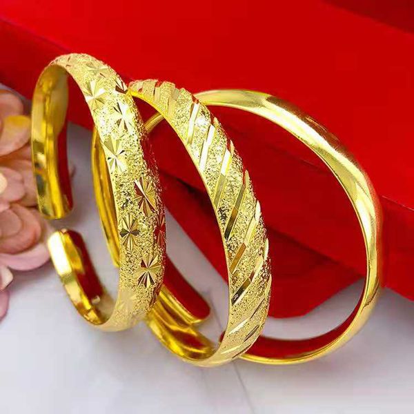 

hong kong tax-gold bracelet womens genuine 24k gold bracelet 999 gold does not fade elderly plated wedding, Black
