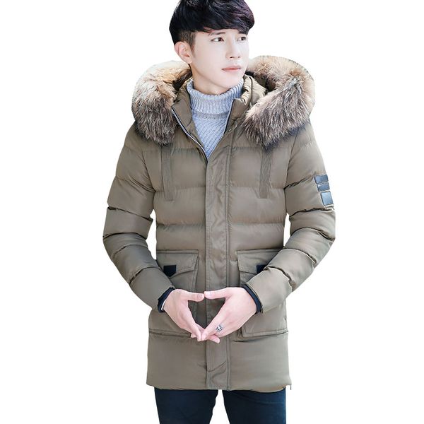 

men's winter thickened coat jacket classic men's cotton padded jacket casual fashion coat size m-4xl, Black