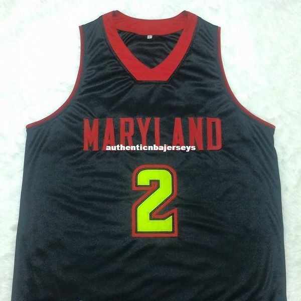 

custom melo trimble maryland terrapins black basketball jersey embroidery stitched customize any size and name, Black;blue