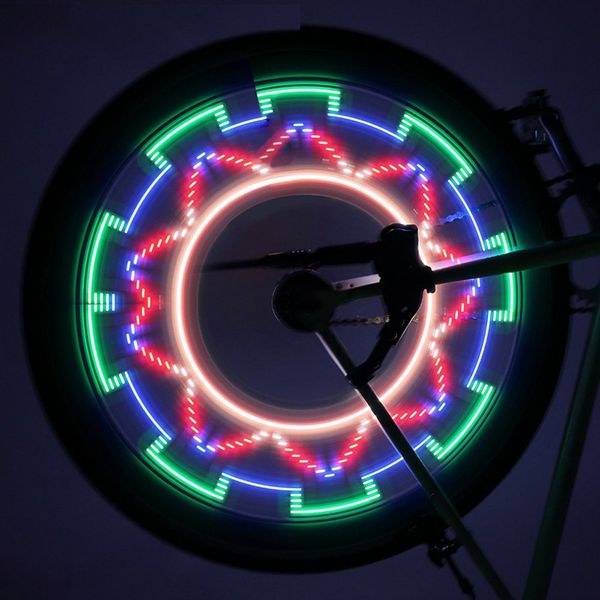 

waterproof 32 led 32 mode night wheel signal lamp reflective rim rainbow tire bikes bicycle fixed spoke warn light