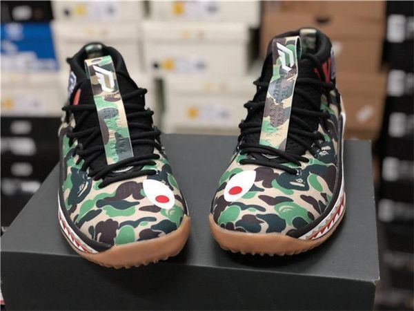 

2020 release dame 4 ba pe green camo ap9974 casual shoes ,new pantone white core black damian lillard 4s men running shoes with box