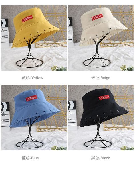 

new letter embroidery fisherman hat men sports sunscreen anti-ultraviolet couple students women basin hat summer sunscreen