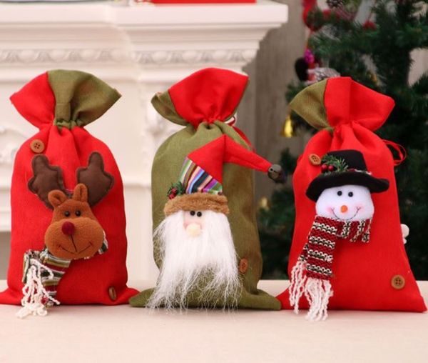 

christmas fashion storage bag closing mouth old man snowman elk children party exquisite gift bag