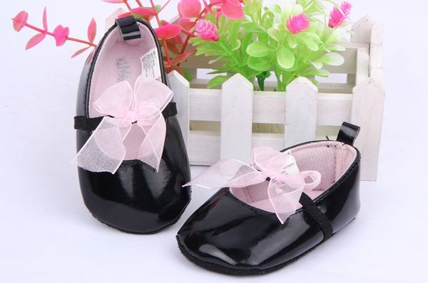 

baby shoes black children's bowknot shoe princess baby shoes soft sole girls