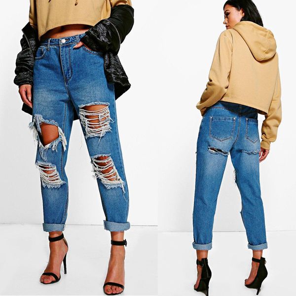 

горячий продавать женщин с отверстиями jeans европы и америки дарен ретро штаны straight-ноги желаемое внешней торговли длинные p, Blue