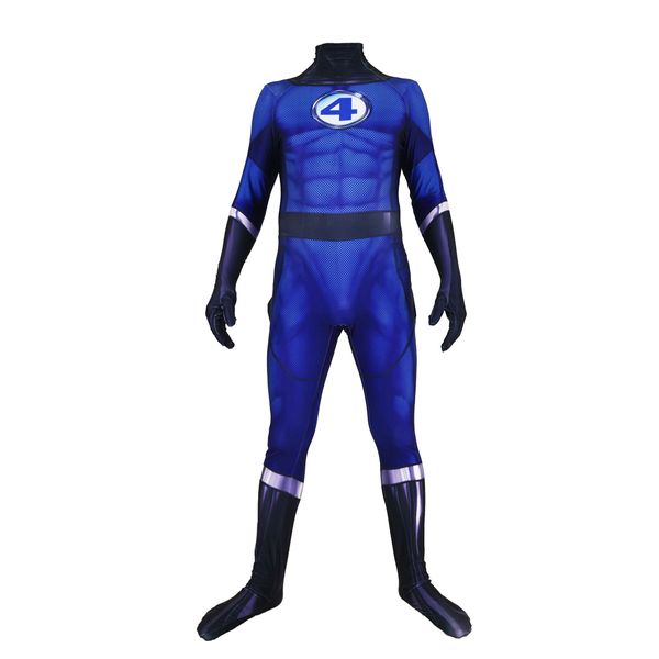 

men kids movie fantastic four cosplay costume lycar spandex superhero zentai party bodysuit jumpsuit, Black;red