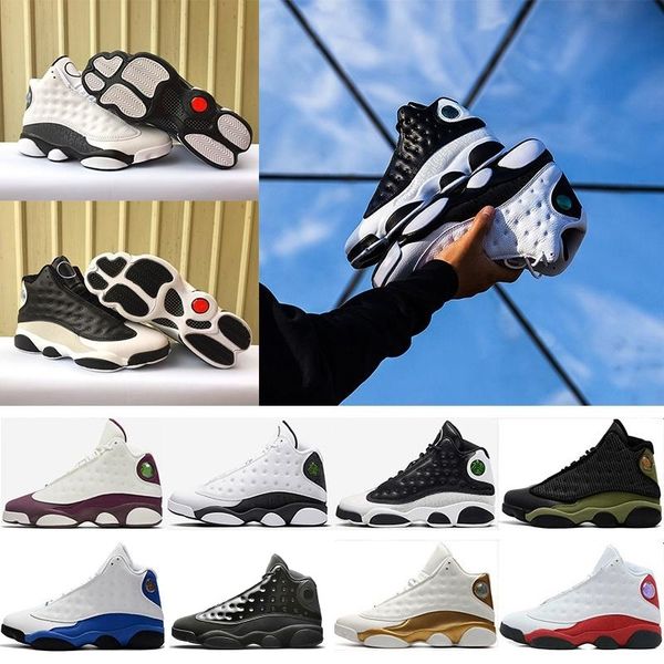 

with box 13 13s mens women basketball shoes bred chicago wheat black cat retro brown cp3 dmp sports j13 retro sneakers