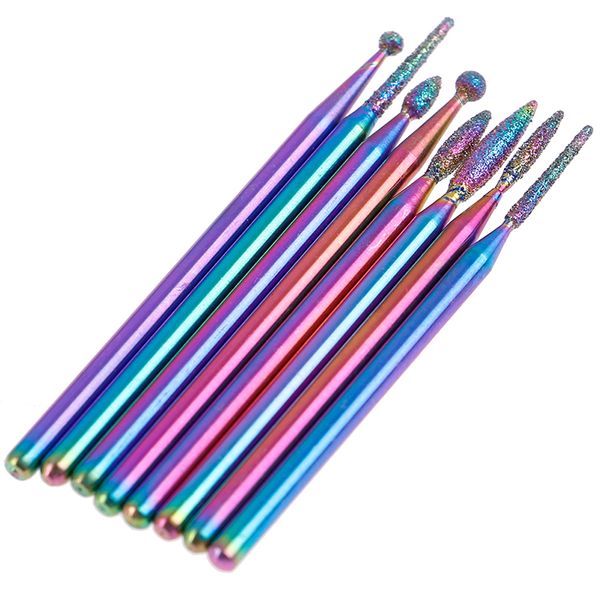 

1pcs rainbow coating carbide cuticle milling cutter electric grinder for manicure pedicure grinding head nail drill bits