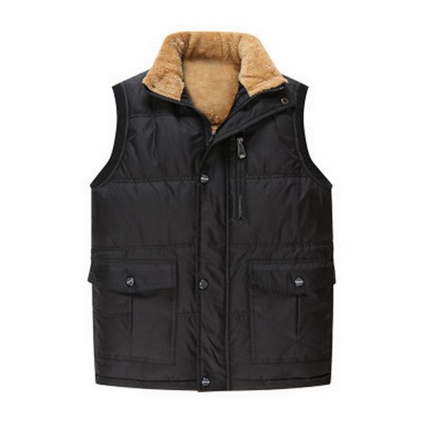 

jodimitty autumn winter men new 2020 vest mens plus size 7xl warm sleeveless jacket men winter waistcoat men's vest casual coats, Black