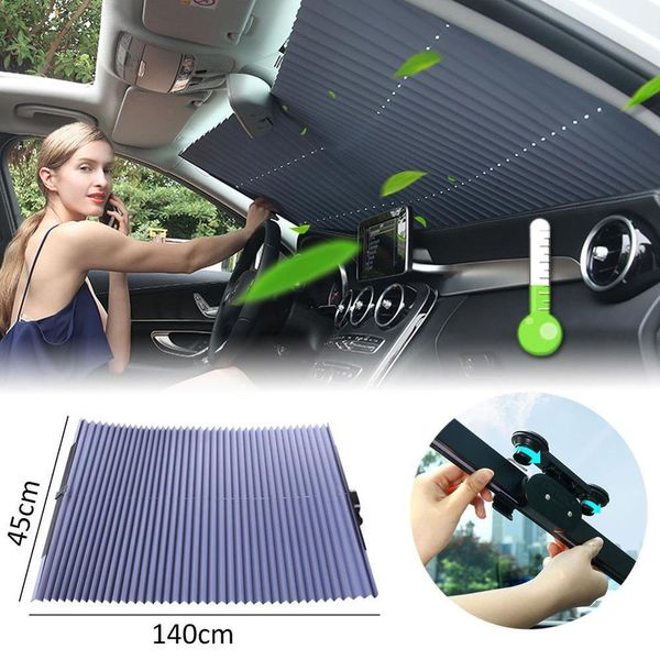 

140*45cm car retractable windshield visor sun shade folding auto block cover