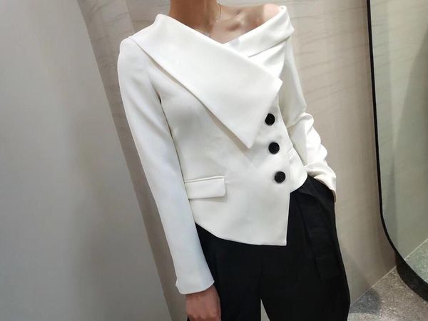 

2019 spring new women off shoulder fashion shirt 2 color ddxgz3, White