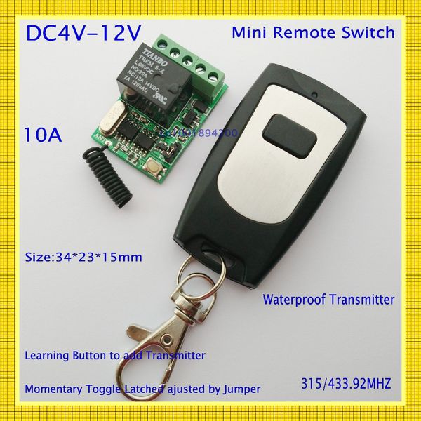 Freeshipping Computer-Fernschalter Remote-Start Wirelss-Start-Relaiskontakt-Knopfschalter USB DC 4V bis 12V RF-Fernbedienung