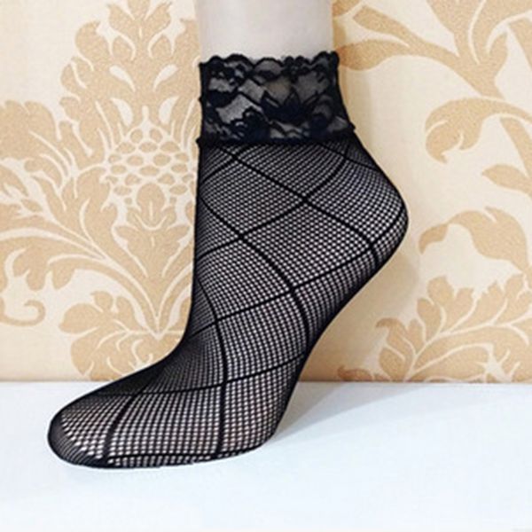 

новая мода горячих женщин рябить ажурные лодыжки высоких носков lace рыба чистой короткие носки free ship, Black;white