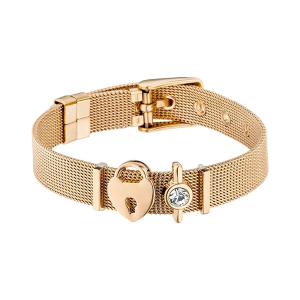 

stainless steel keeper bracelet lover boxing lock lock bracelet, Golden;silver