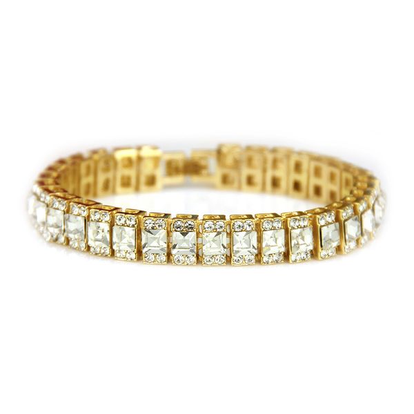 

bracelet hip-hop row drill bracelet ma'am ornaments, Golden;silver