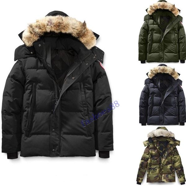 

dhl delivery e46 goose men wyndham parka more than 90% white goose down long hooded wolf fur fashion warm down jacket, Black