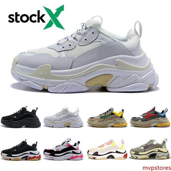 

triple s pairs 17fw stock x casual shoes fashion luxury designer men women chaussures sneakers black white vintage platform mens trainers