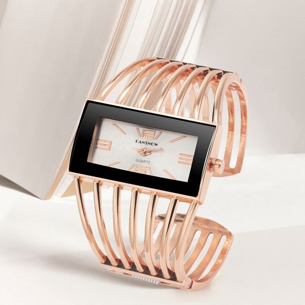 

black clock analog quartz wrist luxury fashion unique design square dial ladies alloy bracelet quartz watch relogio digital#102, Slivery;brown