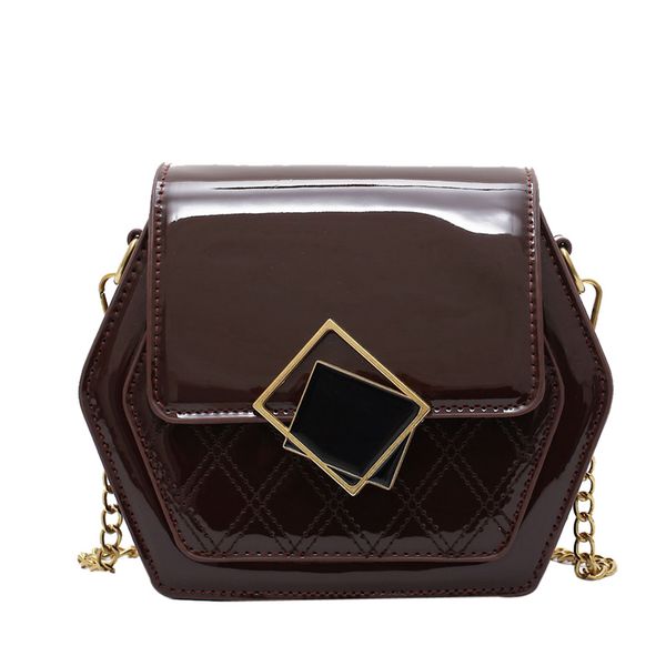 

западный стиль цепи малые сумка женская 2019 new-корейский стиль лакированной кожи плеча sling вскользь мешка плеча