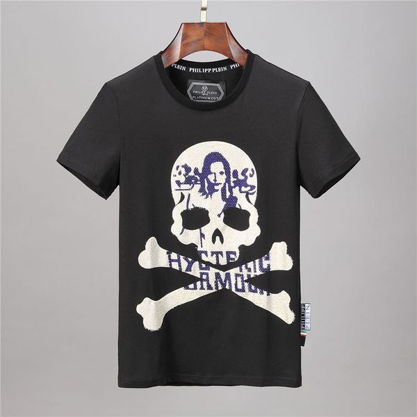 

роскошь мужские дизайнеры майка хип-хоп мужские дизайнеры скелетные головы печати футболка марка футболка женщины лето с коротким рукавом тр, White;black