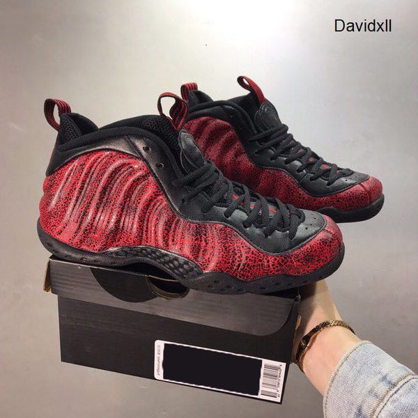 

new arrival penny hardaway posite one pro lava men basketball shoes black total crimson-bright crimson mens sneakers sports shoes with box