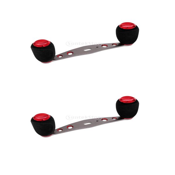 

2pcs super power baitcasting reel handle fishing reel rocker eva knob anti-rust red