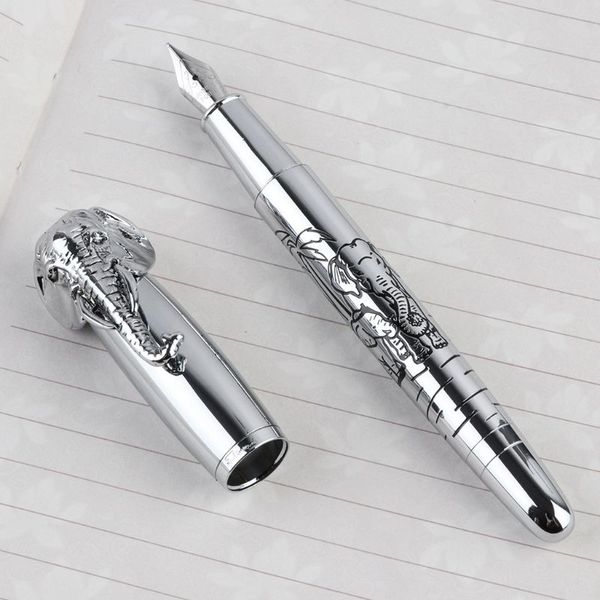 

elephant head in lid fountain pen delicate medium nib signature pens business home office school supplies l41e