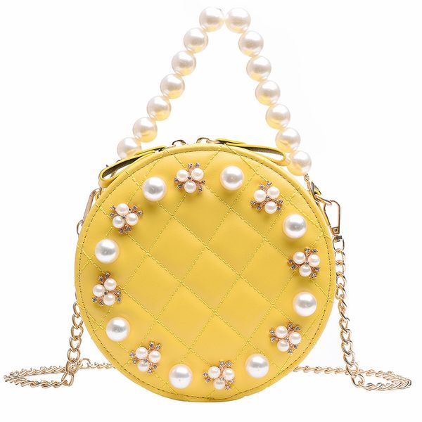 

pearl round women sewing thread crossbody bags womens shoulder bag 2019 new ladies cute knitting circular women messenger bags
