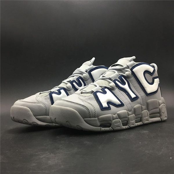 

More Uptempo Basketball Shoes New Released Grey Blue Designer Mens Outdoor Athletic Trainers Sports Shoes Size 7-12
