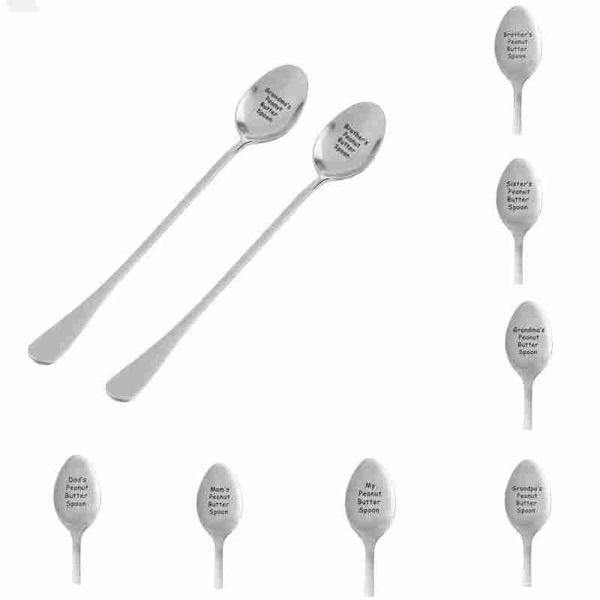

long handle seasoning ladle stainless steel silver spoon peanut butter soup dessert coffee teaspoon mixer flatware exclusive to family membe