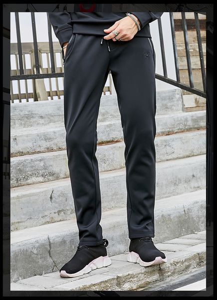 

зима 2019 мужские повседневные брюки с флисом тяжелые тепловые тренировочные брюки мужские большие брюки бесплатная доставка доставка, Black