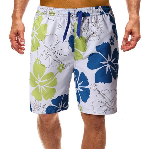 

2019 men's shorts pants summer casual fashion men summer camouflage print trunks quick dry beach surfing running short pant #8, White;black