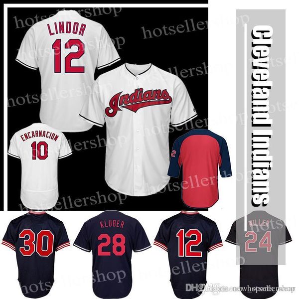 

cleveland baseball jerseys indians 12 10 Edwin Encarnacion 24 30 Joe Carter 28 stitched Embroidery Logos