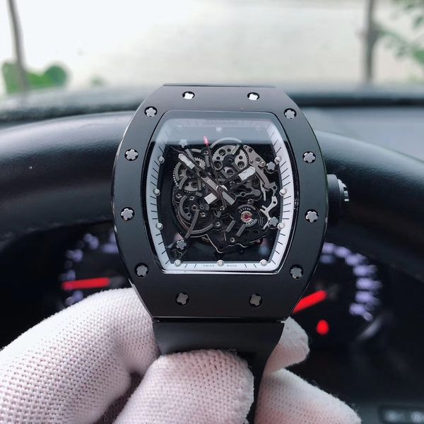 

new kv version watch rm 35-02 rafael nadal ntpt carbon fiber case japan nh automatic skeleton dial mens watch rubber strap sport watches, Slivery;brown