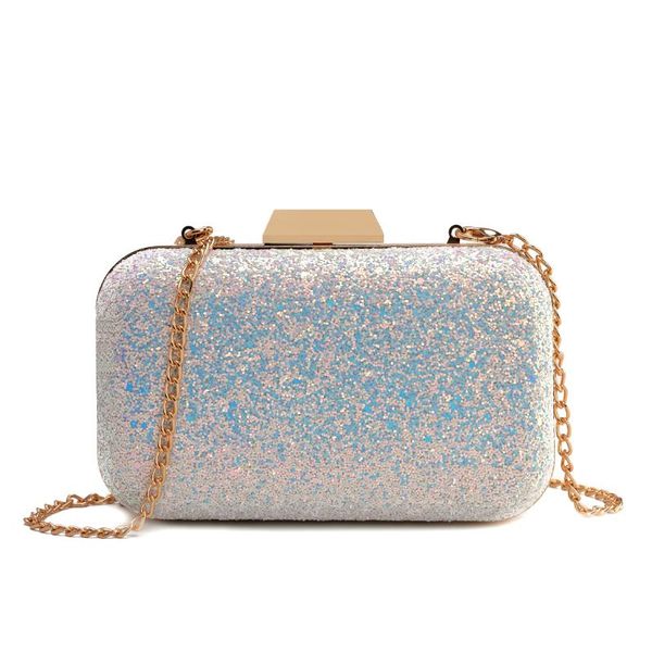 

women fashion sequin cloth handbag shining color metal frame china strap hasp closure clutch purse crossbody shoulder bag sweet