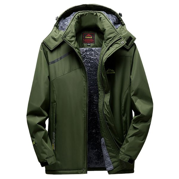 

jaycosin winter jacket men outdoor cashmere thickening hoodie zipper sport outdoor assault hiking coat clothes waterproof, Black;brown