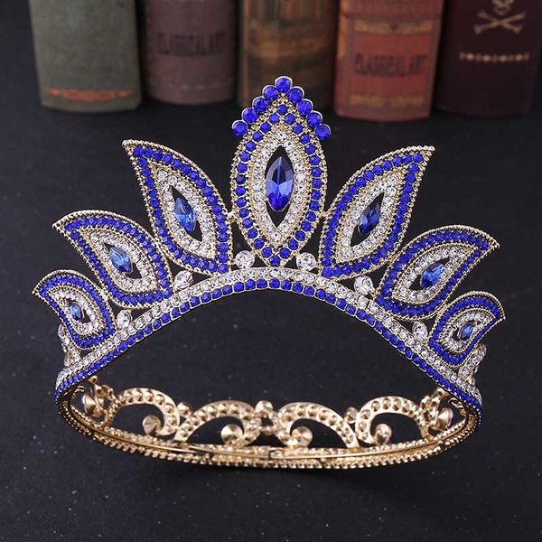 

forseven baroque wedding crown magic eye crystal tiaras women headband bridal wedding hair jewelry accessories jl, Golden;white