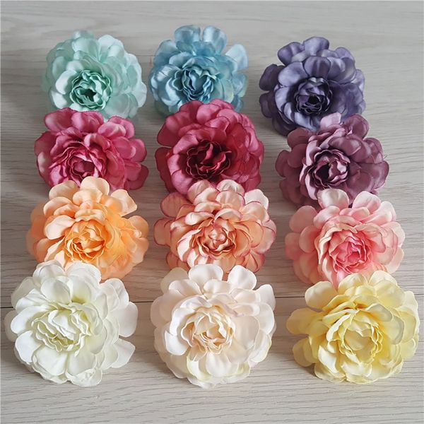 

10pcs/set silk rose flower heads diy craft wreath gift for wedding home decoration