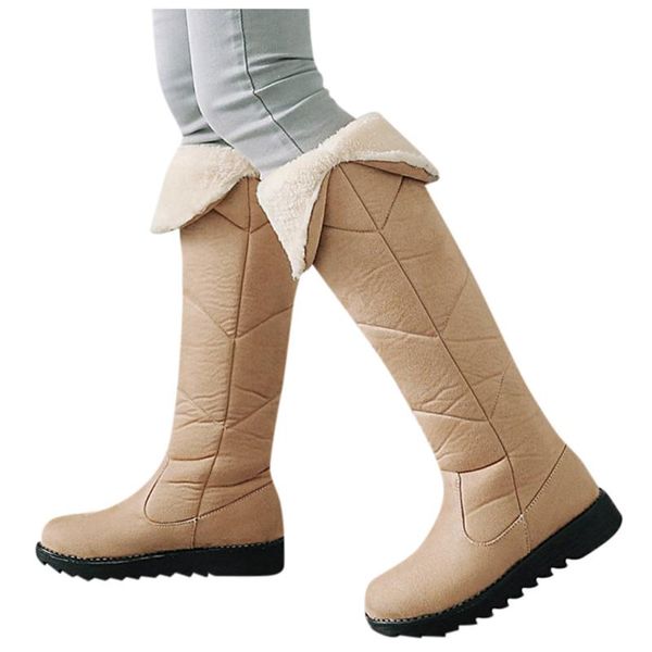 

women boots newly design winter womens flock flats casual shoes round toe low-heeled keep warm snow boots, Black