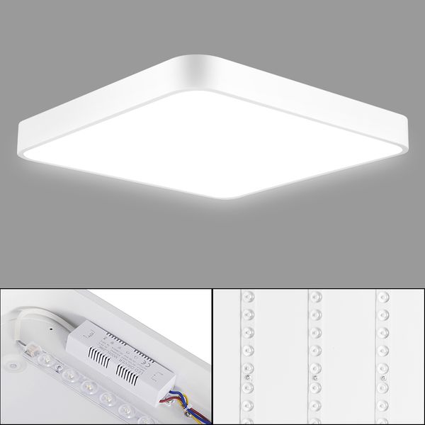 

36w ultra thin square led ceiling down light bathroom kitchen living lamp day/warm white dimmable