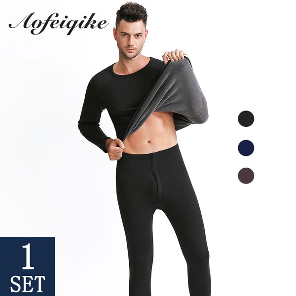 

winter long johns men thermal underwear sets simple solid v-neck keep warm for man male clothing sleep wear home wear 1 sets new, Black;white