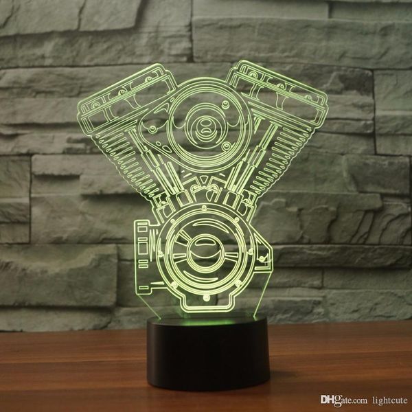 

Удаленная 16 Цвет мотоциклов 3D Визуальный Night LED свет для детей Сенсорный USB Кнопка