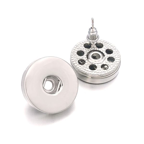 

027 fashion bohemia cute fit 12mm 18mm snap button for women charms white k plated design snaps earrings jewelry gift, Silver