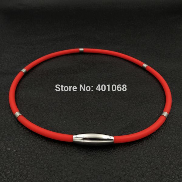 

negative ion silicone adhesive magnetic buckle necklace, the anti-fatigue energy health necklace fashion lovers' silicone, Silver
