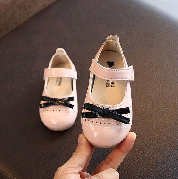 

new spring summer children casual shoes girls sandals bow princess leather shoes girls performance dance, Black;red
