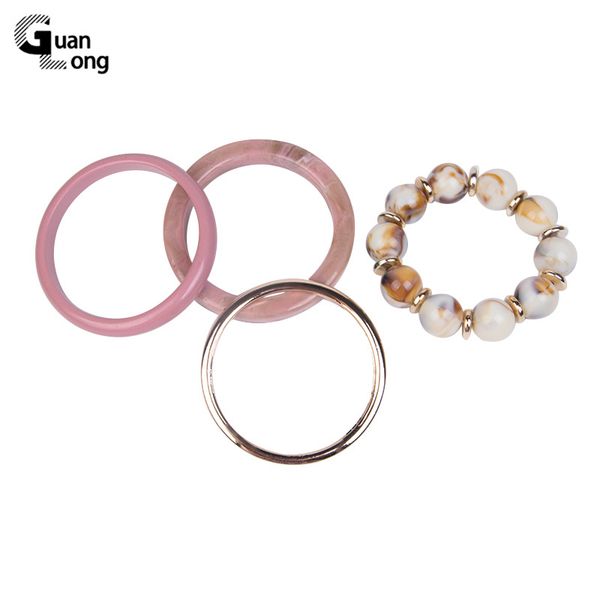

guanlong charm cuff bead chain bracelets bangles set for women big colorful fashion jewelry resin acrylic diy statement bangles, Black